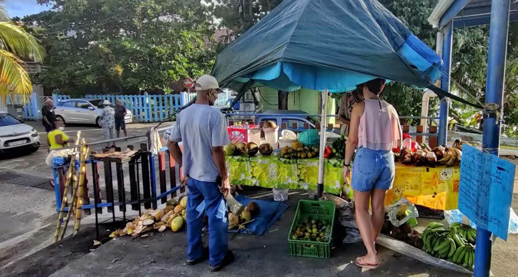 Mercato di frutta a Martinica con Marta Impiegata Giramondo